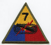 WWII US Army 7th Armored Division (Lucky Seventh) Shoulder Patch