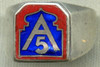 Beautiful, Heavy, & Large Italian-Made 5th US Army Ring in .800 Silver