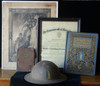 US Army Co. M 308th Infantry Grouping: WWI Docs, 77th Div. (Lost Battalion) Books & Helmet