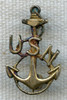Sterling Pre-WWII US Navy Chief Petty Officer (CPO) Miniature Hat Badge