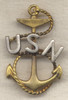 WWI US Navy Chief Petty Officer Cap Badge