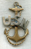 Beautiful & Slightly Salty WWI US Navy Chief Petty Officer's Cap Badge