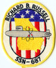 Late 1980s Submarine Patch for USS Richard B. Russell (SSN-687)