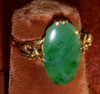 Stunning Ca. 1900 14K Gold & Jadeite Jade Cocktail Ring with Maker Mark