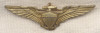Scarce Early 1920s US Navy Shirt-Size Pilot Wing in Gilt Sterling by Robbins