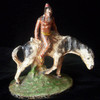 Early 20th Century Cast Iron Door Stop of American Indian on Horseback