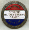 Large 1920's-30's CMTC Citizen's Military Training Camps Instructor Breast Badge