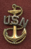 Great 1930's USN CPO Chief Petty Officer Hat Badge by Meyer in "MYRGOLD"