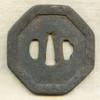 Early 17th Century Jpanese Ktana Tsuba Octagonal Engraved Iron