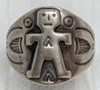 Great Fred Harvey Period 1920s - 1930s Stamped Silver Native American Ring size 11.5
