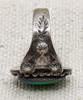 Wonderful Old Pawn 1920's - 30's Navajo Silver & Green Turquoise Ring w great Details size 4.25