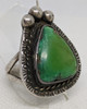 Wonderful Old Pawn Navajo Silver and Cerillos Turquoise Ring, Ca 1940's Lovely Shade of Green