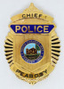 Minty Vintage 1970s - 80s Peabody, Massachusetts Police Chief Badge