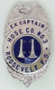 Minty 1963 Sterling Silver Presentation Badge from Roosevelt, NY Fire Dept. Hose Co. #3