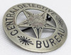 Wonderful 1880s - 1890s Central Detective Bureau Circle Star Badge in Silver Plated Nickel