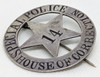 Wonderful, Large, Hand Stamped ca 1870's Special Police, House of Correction Circle Star Badge # 14