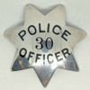 Gorgeous 1910's - 1920's Oakland California Police Badge #30 in Sterling Silver by Ed Jones