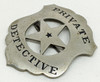 Wonderful 1880's Old West Private Detective Circle Cut Out Star Shield Badge