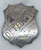 Large Beautiful Old West Hand Engraved Detective Shield Shape Badge Circa 1880s - 1890s