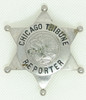 Great 1950's Chicago Tribune Reporter Police Lines Badge by C. H. Hanson.