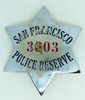 Nice WWII era San Francisco Police Reserve Badge by Irvine & Jachens # 3603