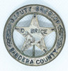Nice 1950s - 60s Bandera Co TX Deputy Sheriff Circle Star Badge Made from 1948 Mexican 5 Peso Coin