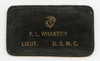 Rare WWII USMC Leather Name Patch for Anti-Tank Officer 1st Lt. Ferris L. Wharton KIA Guam