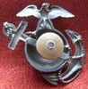 Beautiful WWII Sterling Silver US Marine Corps Officer Greens Model 44 Cap Badge by H&H