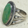 Lovely Old Pawn Navajo Silver & Green Turquoise Ring Sz 4.5 - 5