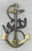 Beautiful WWI - 1920 USN CPO Chief Petty Officer Hat Badge with Salty Slanted USN