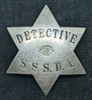 Wonderful Old Ca 1890s S.S.S.D.A. Detective 6 pt Star Badge with All seeing Eye