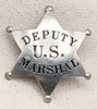 Beautiful Old West 1880s - 1890s Deputy US Marshal 6 point Star Badge Probably Sachs-Lawlor