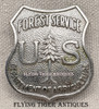 Scarce 1930s US Department of Agriculture Forest Service NICKEL FINISH Ranger Badge by Metal Arts
