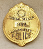 Unusual Gold Plated 1930s Los Angeles Police Special Officer Badge #954