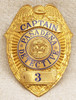 Gorgeous & Huge ca 1930s Pasadena CA Police Captain of Detectives Badge #3 by C Entenmann