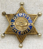 Great Old 1940s-50s Humboldt Co CA Deputy Sheriff Badge 6 pt Star with Huge Ball Tips by LAS&S