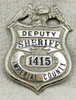 WWII Period Imperial Co CA Deputy Sheriff Badge in Wartime Shortages Nickel Plated Steel by LAS&SON
