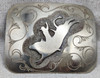 Fabulous 1960s-Early 70s Bull Riding Buckle in Hand Engraved & Overlay German Silver by Roy Welton H
