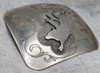 Fabulous 1960s-Early 70s Bull Riding Buckle in Hand Engraved & Overlay German Silver by Roy Welton H