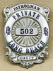 1930s Long Beach CA Private Patrolman Badge #502 by L.A. S&S