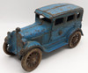 Lovely 1920s A.C. Williams Cast Iron Toy Car Original Blue Paint with 12-Spoked Nickel Wheels