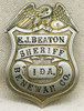 Wonderful 1920s Benewah Co Iowa Full Sheriff Badge of E.J. Beaton