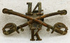 Nice US Army M1895 14th Cavalry Troop K Enlisted Hat Badge