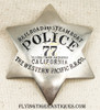Rare 1900s-1910s Western Pacific RR Railroad & Steamboat Police Badge #77 from California
