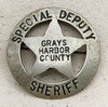 Great Old ca 1900 Grays Harbor Co WA Special Deputy Sheriff Circle Star Badge