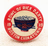 1939 Chinese Downtown Celluloid Bowl of  Rice Party Boston Chinatown