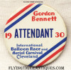 Rare 1930 Gordon Bennett International Balloon Race and Aerial Carnival Attendant Badge