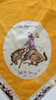 Beautiful 1910s Silk Cowboy Neckerchief The Round Up Let Er Buck with Bronco Rider