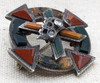 Fabulous Late 19th C. Scottish Silver & Agate Brooch Crown & St. Andrew Cross