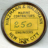 Late 1940s New York City Shipyard Worker Badge (Hinzmann & Waldmann Marine Contractors/Engineers)